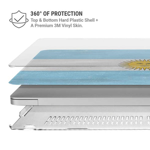 Argentina Flag Distressed MacBook Air 13in M1 (2021) Case plus Skin